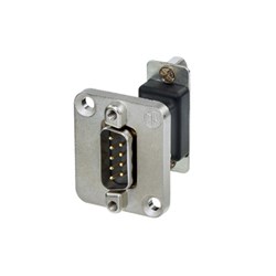 9 pole D-SUB feedthrough, male to female, D-shape nickel housing