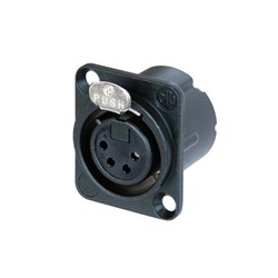 4 pin XLR female chassis connector black/silver pins