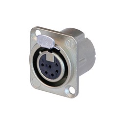 FEMALE 6-PIN WITH SOLDER TERMINALS AND LATCH