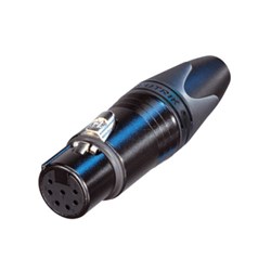 FEMALE 7-PIN LINE CONNECTOR BLACK/GOLD PINS