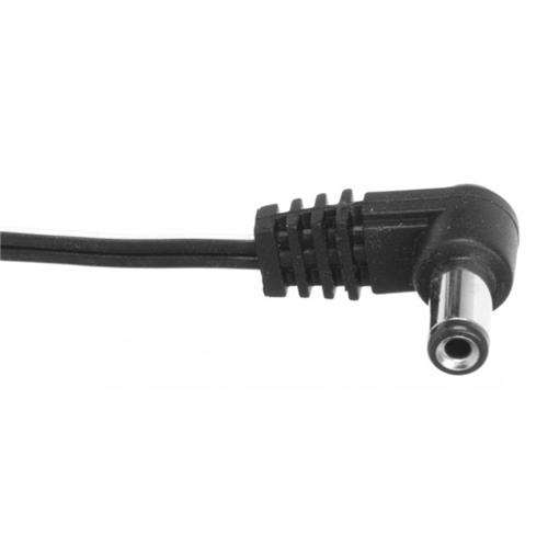 Cioks Type 1 - 5,5/2,1mm DC-plug, centre negative, L-shape, 80cm (black)