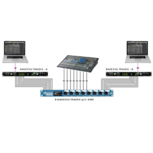 Radial SW8-MK2 - 8-ch backing track switcher with D-Subs & 1/4