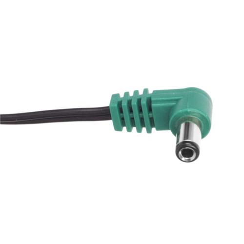 Cioks Type 4 - 5,5/2,5mm DC-plug, centre positive, L-shape, 80cm (green)