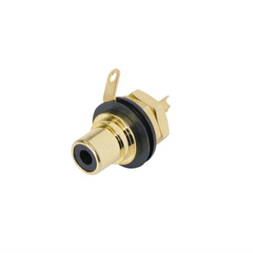 RCA SOCKET, PANEL MNT-BLK
