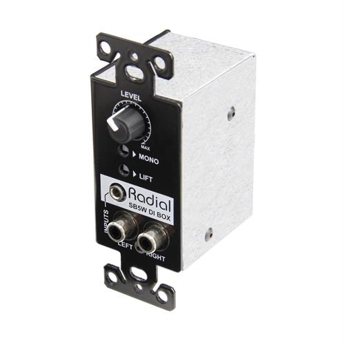 Radial SB5W - Wall-mount stereo DI, passive fits in single gang receptacle                      