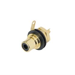 RCA SOCKET, PANEL MNT-BLK