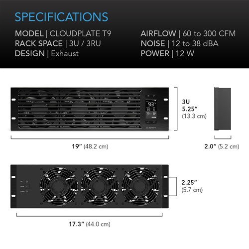 AI-CPT9 + AI-AIRCLDPOWER INTAKE 3x120mm Fans 8495 LPM AC INFINITY