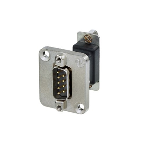 9 pole D-SUB feedthrough, male to female, D-shape nickel housing