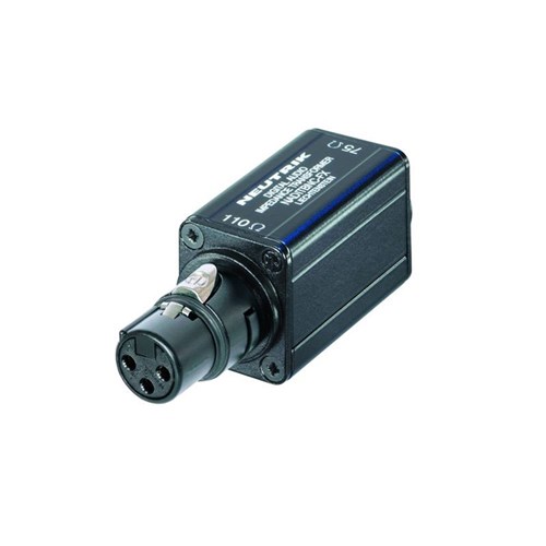 110/75 OHM IMPEDANCE X-FORMER BNC TO FEMALE LINE XLR