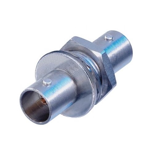 BULKHEAD-MOUNT BNC / BNC GROUNDED SILVER HOUSING