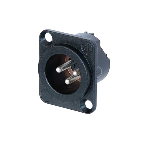 MALE 3-PIN DLX-SERIES WITH SOLDER TERMINALS & LATCH WITH BLACK BODY & SILVER PINS