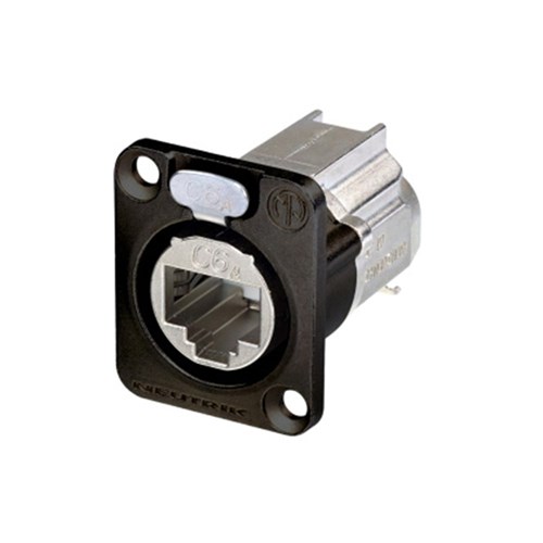 D-SIZE PANEL RECEPTACLE, SHIELDED, IDC TERMINATION, BLACK HOUSING