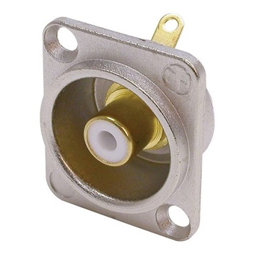 RECESSED RCA SOCKET NICKEL SHELL WHITE INSULATOR