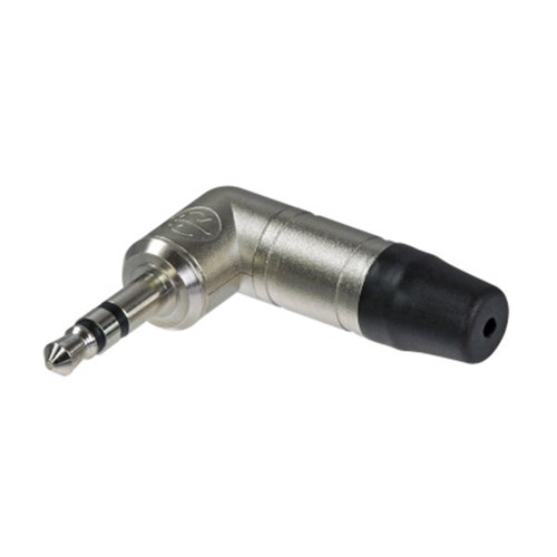 RIGHT ANGLE STEREO MINI JACK PLUG NICKEL SHELL